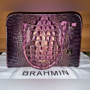NWT BRAHMIN FIG JAM MARISSA PURPLE Melbourne Satchel Bag